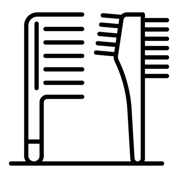 Plastik saç fırçası simgesi, anahat tarzı — Stok Vektör