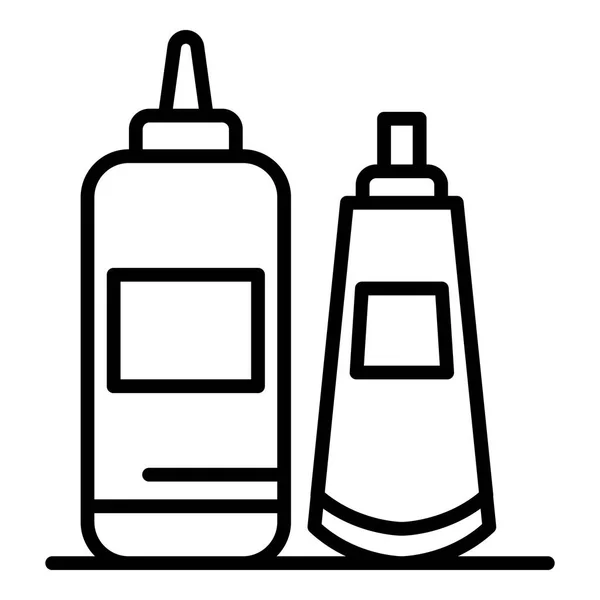 Haarverf fles pictogram, omtrek stijl — Stockvector