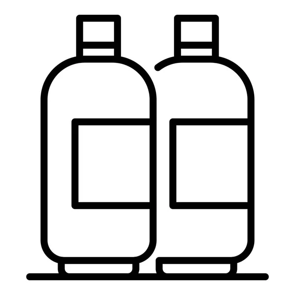 Gel haar fles pictogram, omtrek stijl — Stockvector