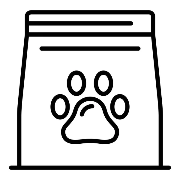 Icône d'emballage de nourriture pour animaux de compagnie, style de contour — Image vectorielle