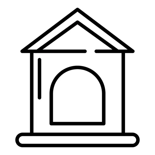 Hund hus ikon, kontur stil — Stock vektor
