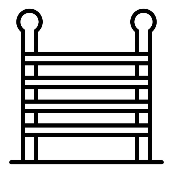 Icono de escalera de madera, estilo de esquema — Vector de stock