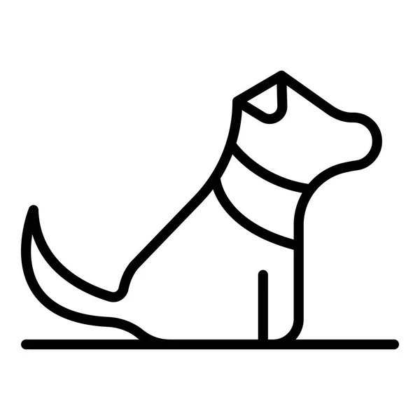家庭小狗图标，轮廓风格 — 图库矢量图片