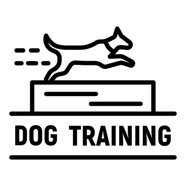 Logo d'entraînement pour chien, style contour — Image vectorielle