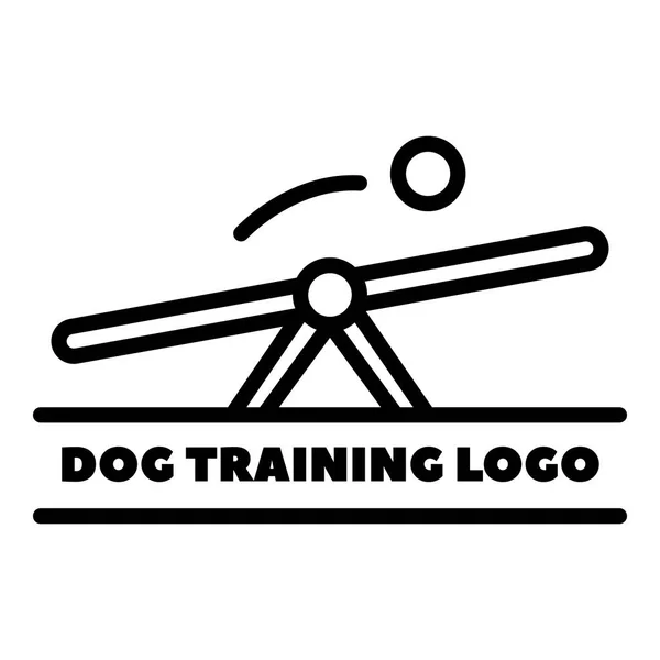 Balançoire pour chien logo d'entraînement, style contour — Image vectorielle