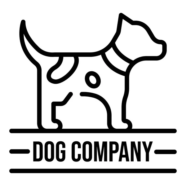 Nom de l'entreprise chien logo, style contour — Image vectorielle