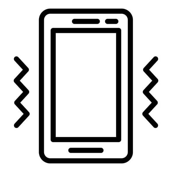 Smartphone vibro mode icon, outline style — Stock Vector