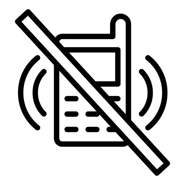Icono de teléfono tachado, estilo de esquema — Archivo Imágenes Vectoriales