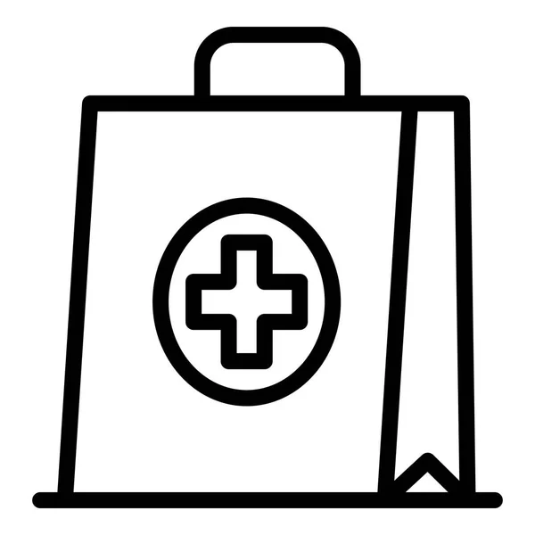 Icono del paquete de farmacia, estilo de esquema — Vector de stock