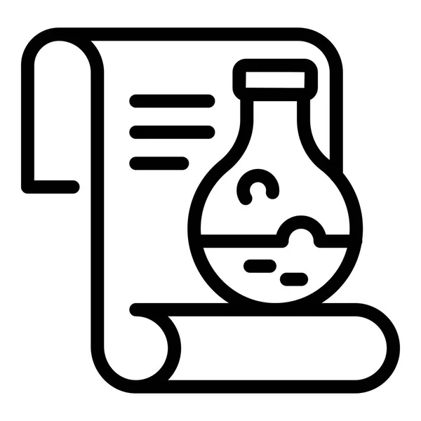 Icono de receta y frasco, estilo de esquema — Archivo Imágenes Vectoriales