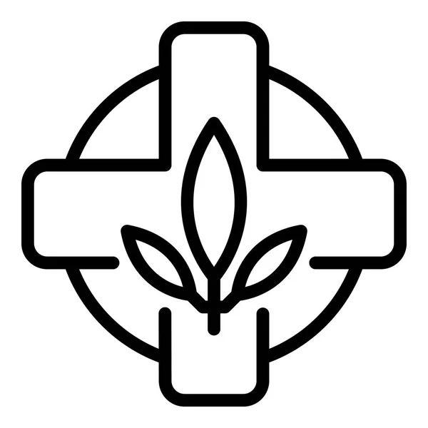 Ícone de medicina herbal, estilo esboço — Vetor de Stock