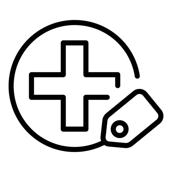 Medizinisches Kreuz und Etikett-Symbol, Umrissstil — Stockvektor