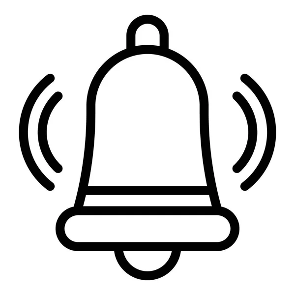 Bell ringing icon, outline style — Stock Vector