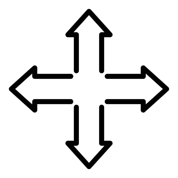 Fyra riktningspilar-ikon, dispositionsformat — Stock vektor