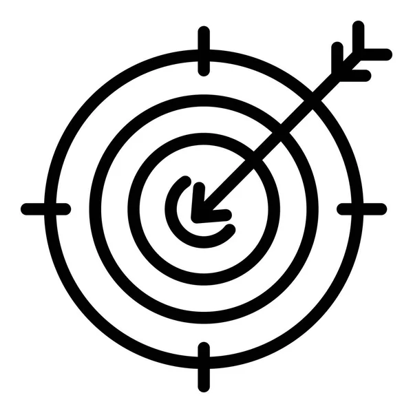 Flèche sur l'icône cible, style de contour — Image vectorielle