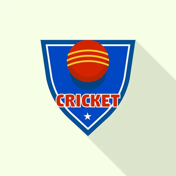 Logo balle de cricket rouge, style plat — Image vectorielle