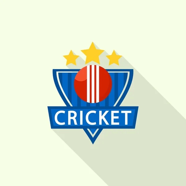 Logo de cricket étoile d'or, style plat — Image vectorielle