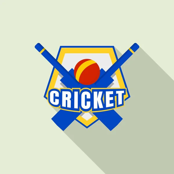 Logo chauve-souris cricket, style plat — Image vectorielle