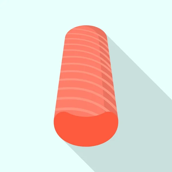 Red fish stick icon, flat style — 스톡 벡터