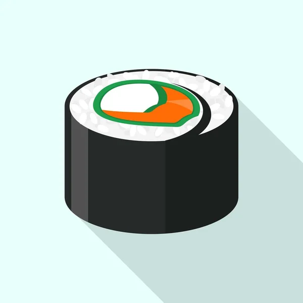 Icône de sushi au saumon, style plat — Image vectorielle