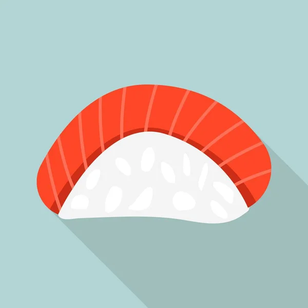 Stück Fisch Sushi-Ikone, flacher Stil — Stockvektor