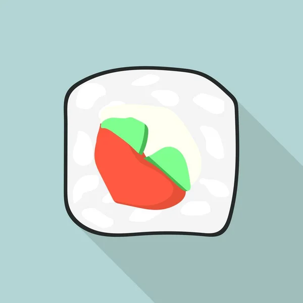 Restaurant sushi icon, flat style — Stock Vector