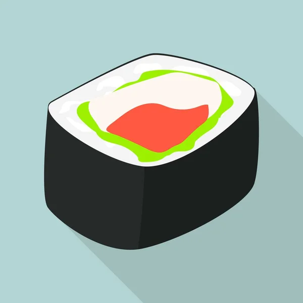 Exotická sushi ikona, plochý styl — Stockový vektor