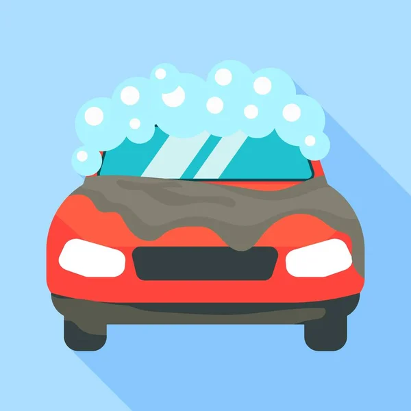 Car wash icon, flat style — Stock Vector