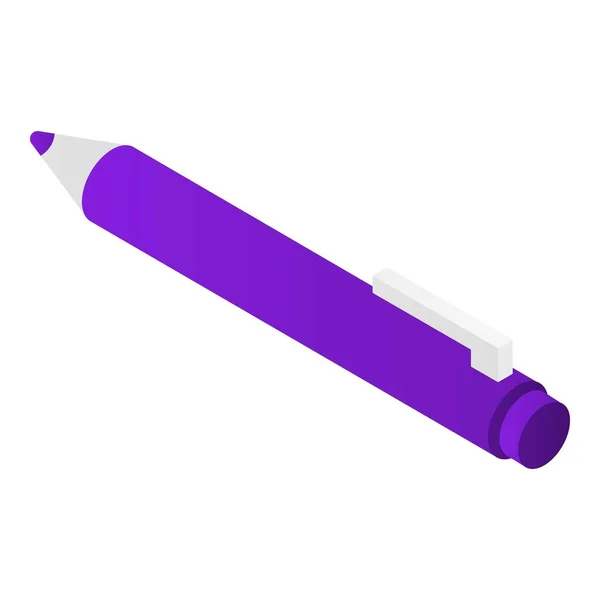 Icône stylo violet, style isométrique — Image vectorielle