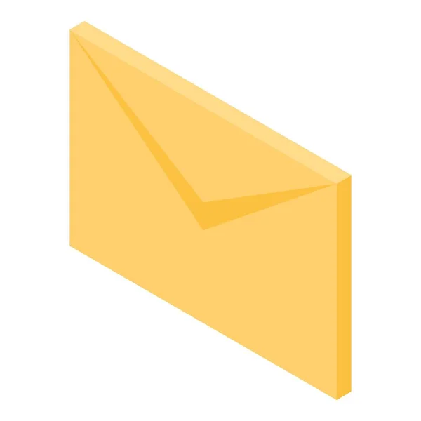 Yellow mail letter icon, isometric style — Stock Vector