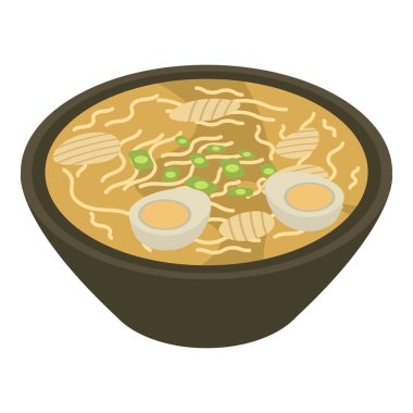 Japon ramen simgesi, izometrik stil