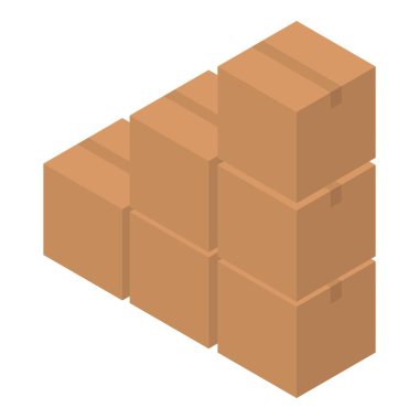 Paket kutusu yığın simgesi, izometrik biçim