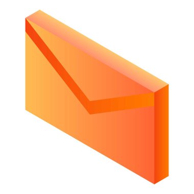 Posta mektubu simgesi, isometrik stil