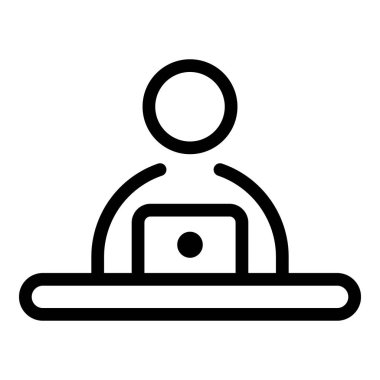 İnsan ve dizüstü bilgisayar simgesi, özet biçimi