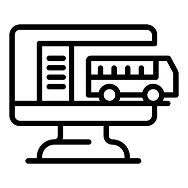 Order a bus online icon, outline style