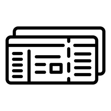 İki bilet simgesi, taslak biçimi