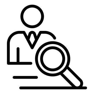 İş adamı ve büyüteç simgesi, özet biçimi