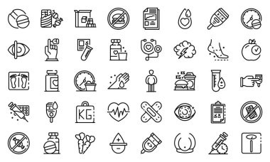 Diyabet simgeleri ayarlandı, ana hatlar biçimi