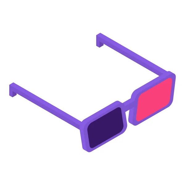 3d cinema glasses icon, isometric style — Stock Vector