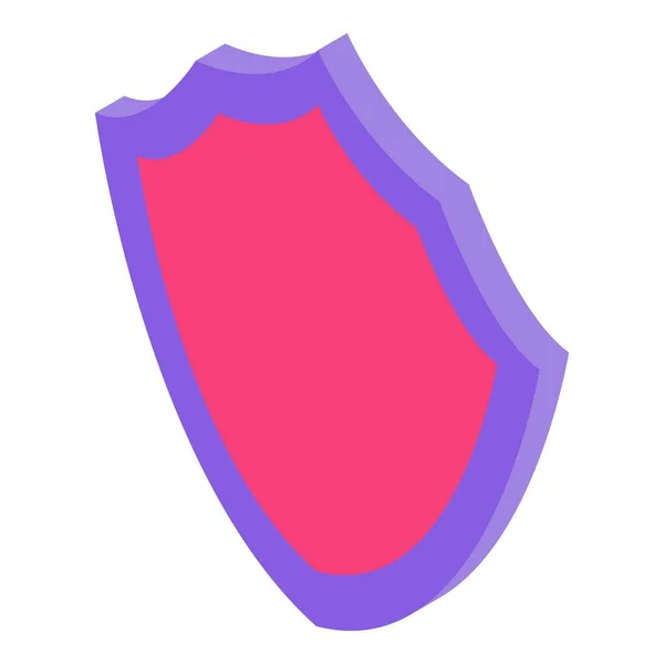 Icono de escudo púrpura rojo, estilo isométrico — Archivo Imágenes Vectoriales