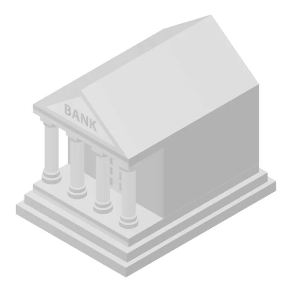 Icône de bâtiment de banque, style isométrique — Image vectorielle