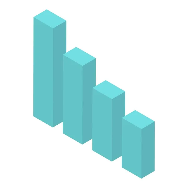 Icono de barras gráficas, estilo isométrico — Vector de stock