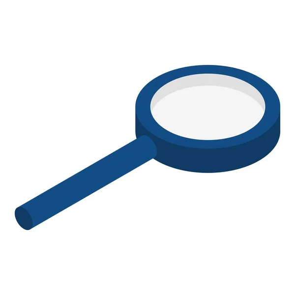 Blue magnify glass icon, isometric style — Stock Vector