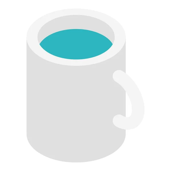 Taza icono del té verde, estilo isométrico — Vector de stock