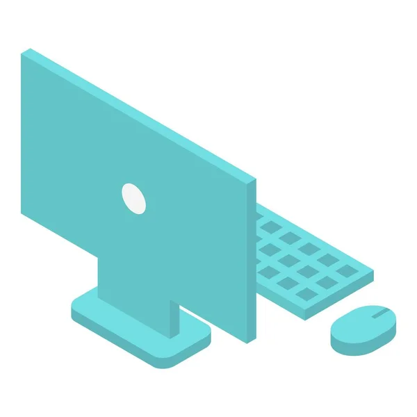 Icono de ordenador de oficina, estilo isométrico — Vector de stock