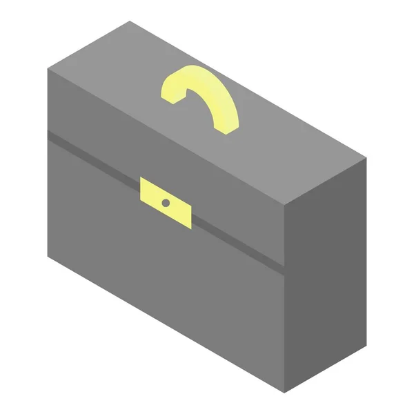 Icono de la caja de cuero, estilo isométrico — Vector de stock