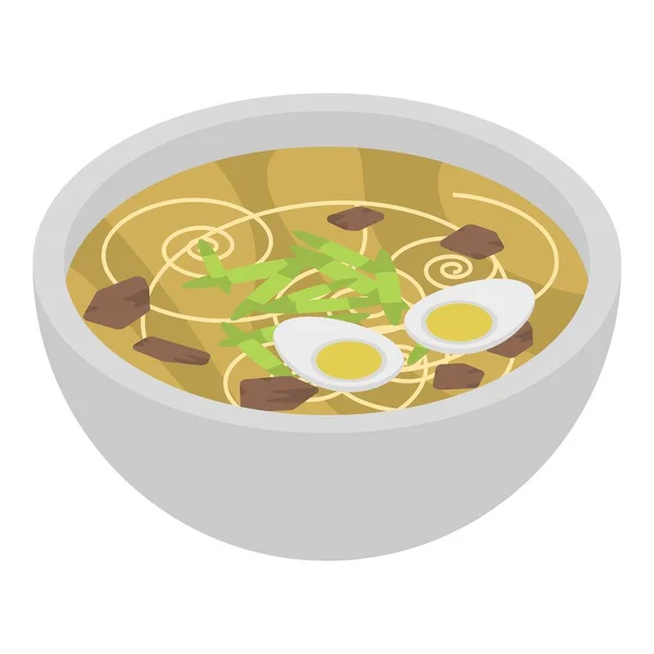 Ramen noodle icoon, isometrische stijl — Stockvector