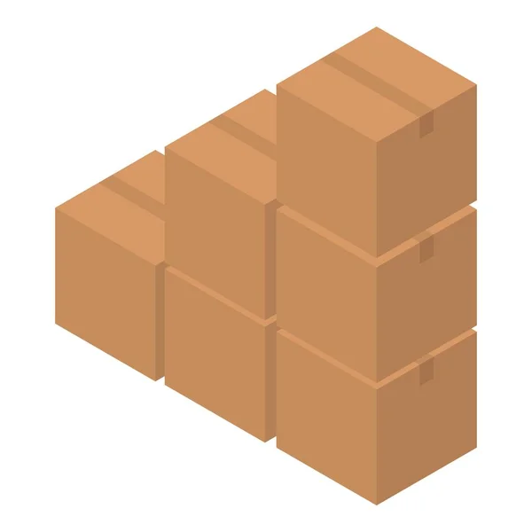 Parcel box stack icon, isometric style — Stock Vector