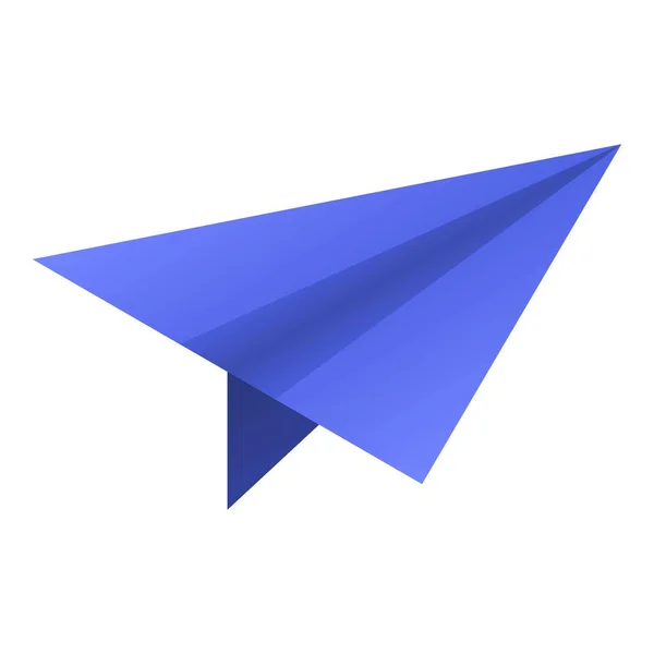 Blaues Papierflugzeug-Symbol, isometrischer Stil — Stockvektor