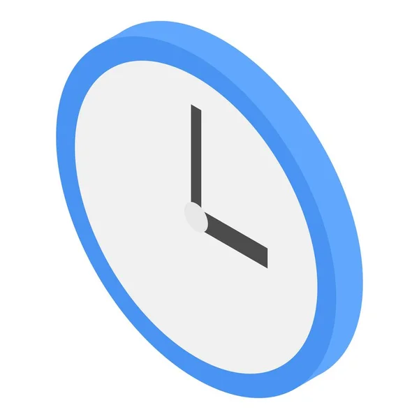 Blue wall clock icon, isometric style — Stock Vector